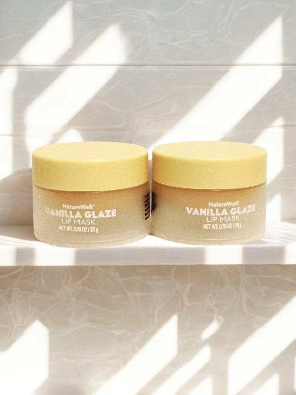 NatureWell Vanilla Glaze Hydrating Lip Mask 2 Pack Shea Butter Vitamin E